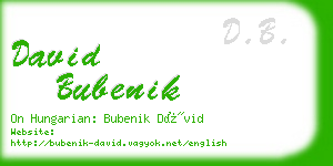 david bubenik business card